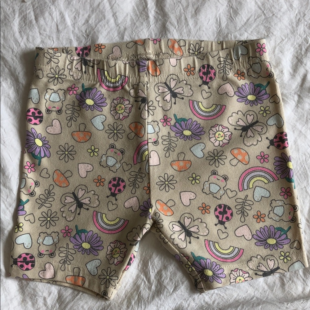 George Beige Shorts with Rainbow & Floral Print